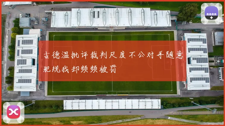 古德温批评裁判尺度不公对手随意犯规我却频频被罚